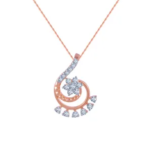 14k (585) Rose Gold And Diamond Pendant For Women