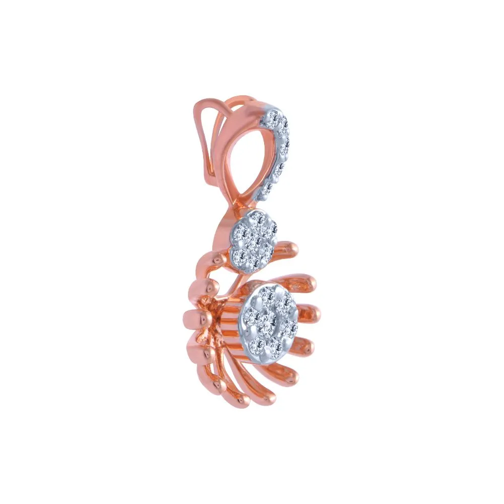 14k (585) Rose Gold And Diamond Pendant For Women