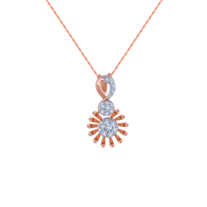 14k (585) Rose Gold And Diamond Pendant For Women