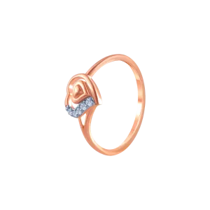 14k (585) Rose Gold And Diamond Ring For Women