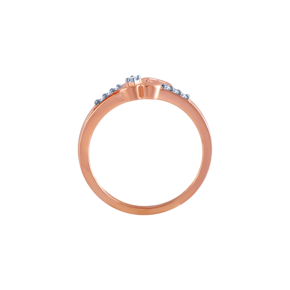 14k (585) Rose Gold And Diamond Ring For Women