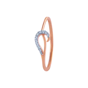 14k (585) Rose Gold And Diamond Ring For Women