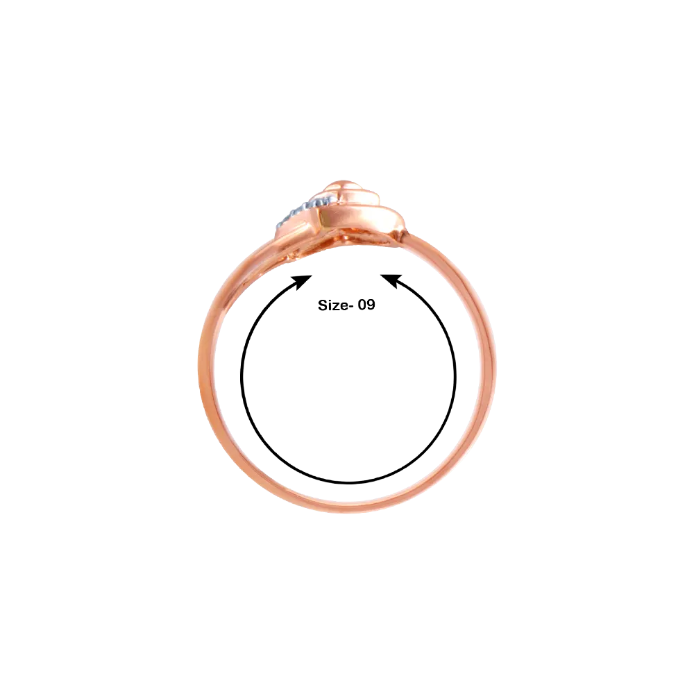 14k (585) Rose Gold And Diamond Ring For Women