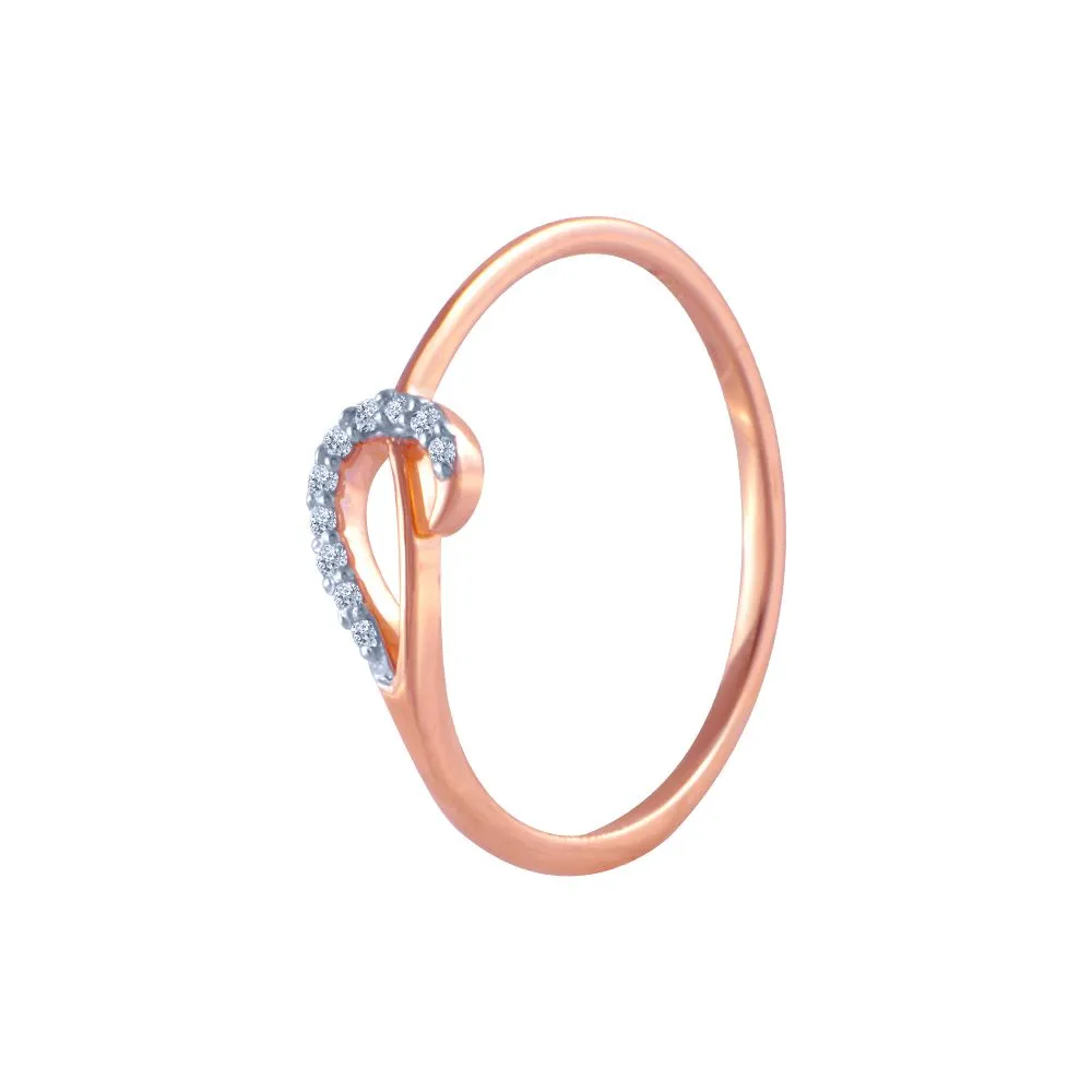 14k (585) Rose Gold And Diamond Ring For Women