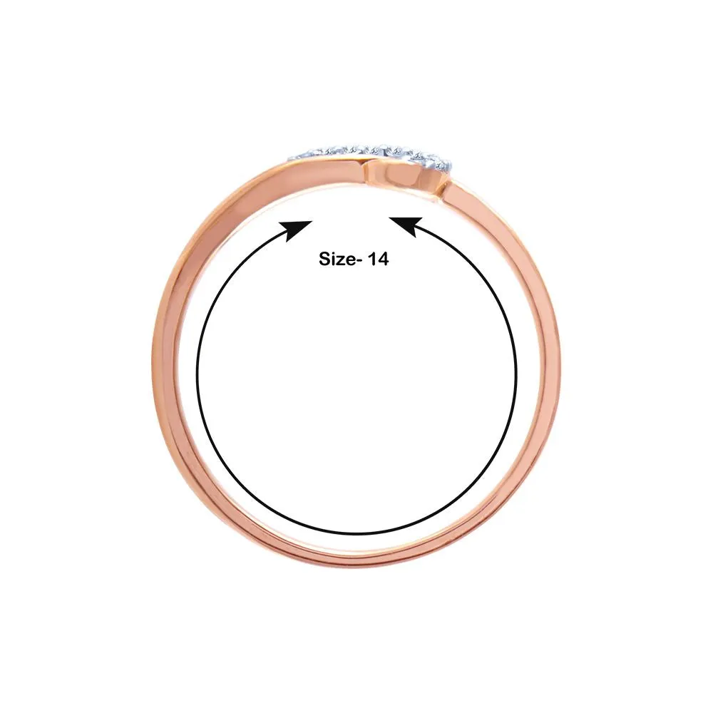 14k (585) Rose Gold And Diamond Ring For Women