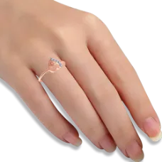 14k (585) Rose Gold And Diamond Ring For Women