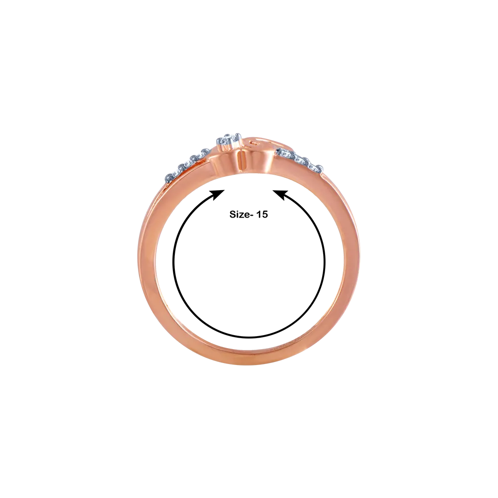 14k (585) Rose Gold And Diamond Ring For Women