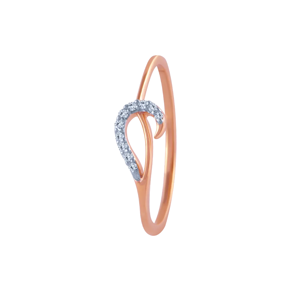 14k (585) Rose Gold And Diamond Ring For Women
