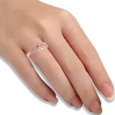 14k (585) Rose Gold And Diamond Ring For Women