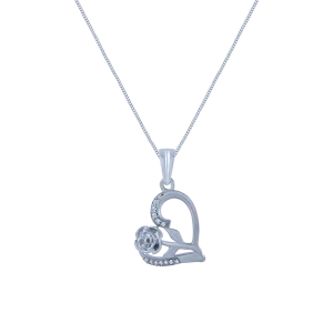 14k (585) White Gold And Diamond Pendant For Women