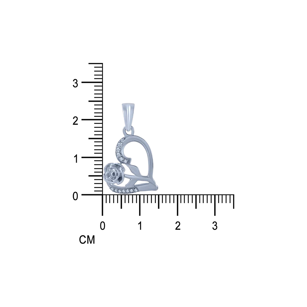 14k (585) White Gold And Diamond Pendant For Women