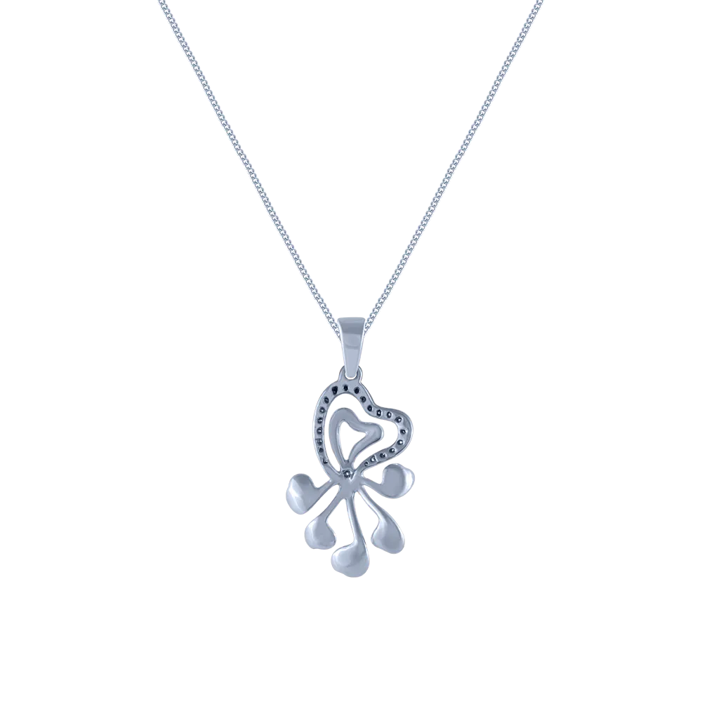 14k (585) White Gold And Diamond Pendant For Women