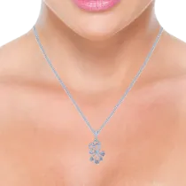 14k (585) White Gold And Diamond Pendant For Women