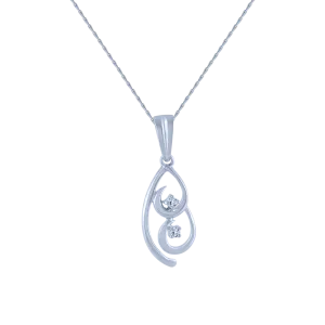 14k (585) White Gold And Diamond Pendant For Women