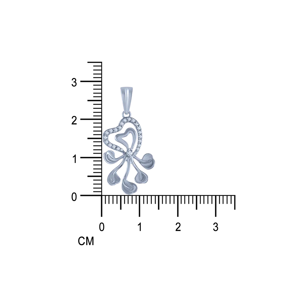 14k (585) White Gold And Diamond Pendant For Women