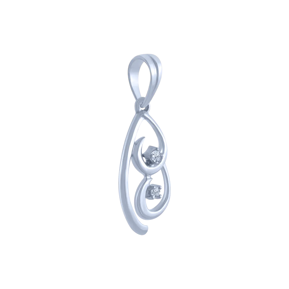 14k (585) White Gold And Diamond Pendant For Women