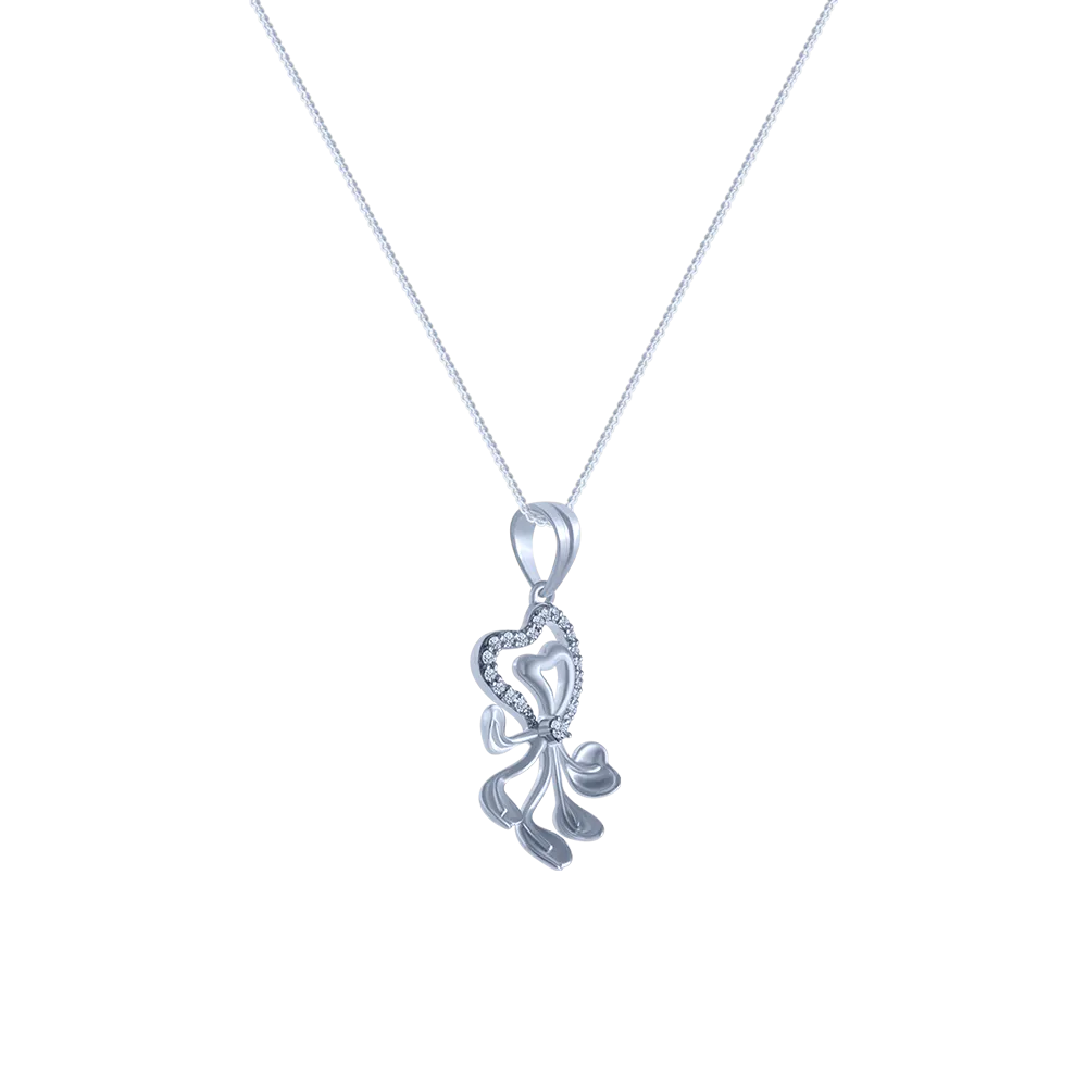 14k (585) White Gold And Diamond Pendant For Women