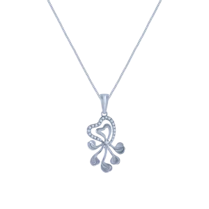 14k (585) White Gold And Diamond Pendant For Women