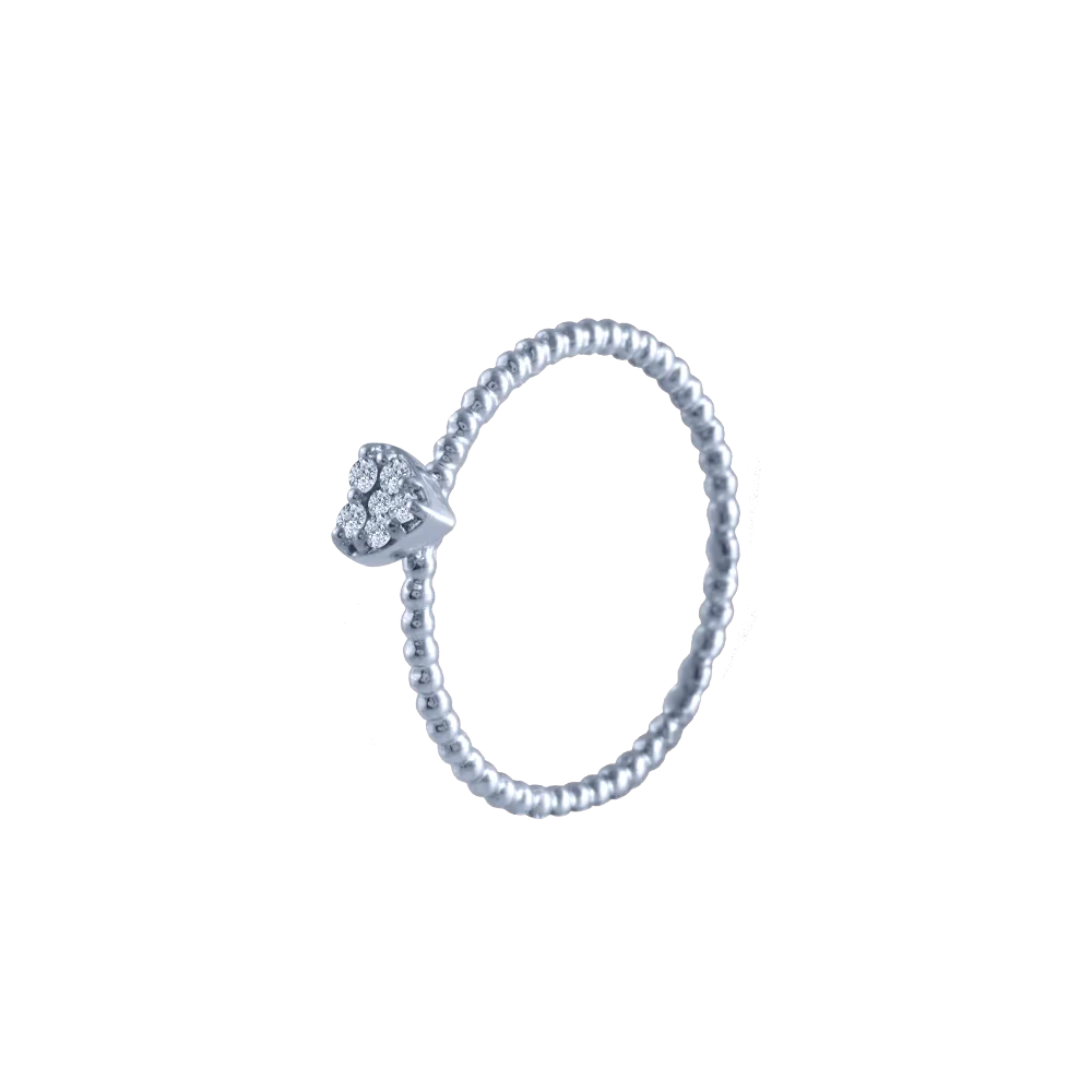 14k (585) White Gold And Diamond Ring For Women