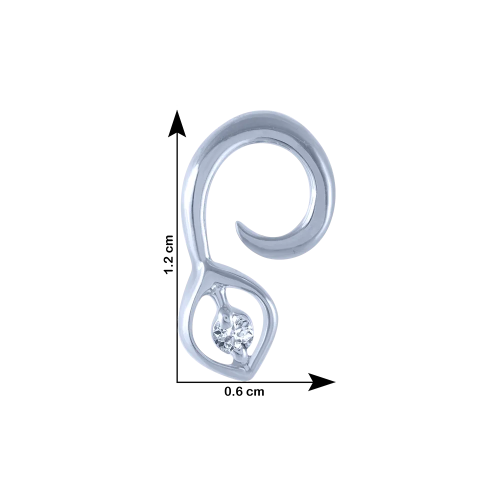 14k (585) White Gold And Diamond Stud Earrings For Women