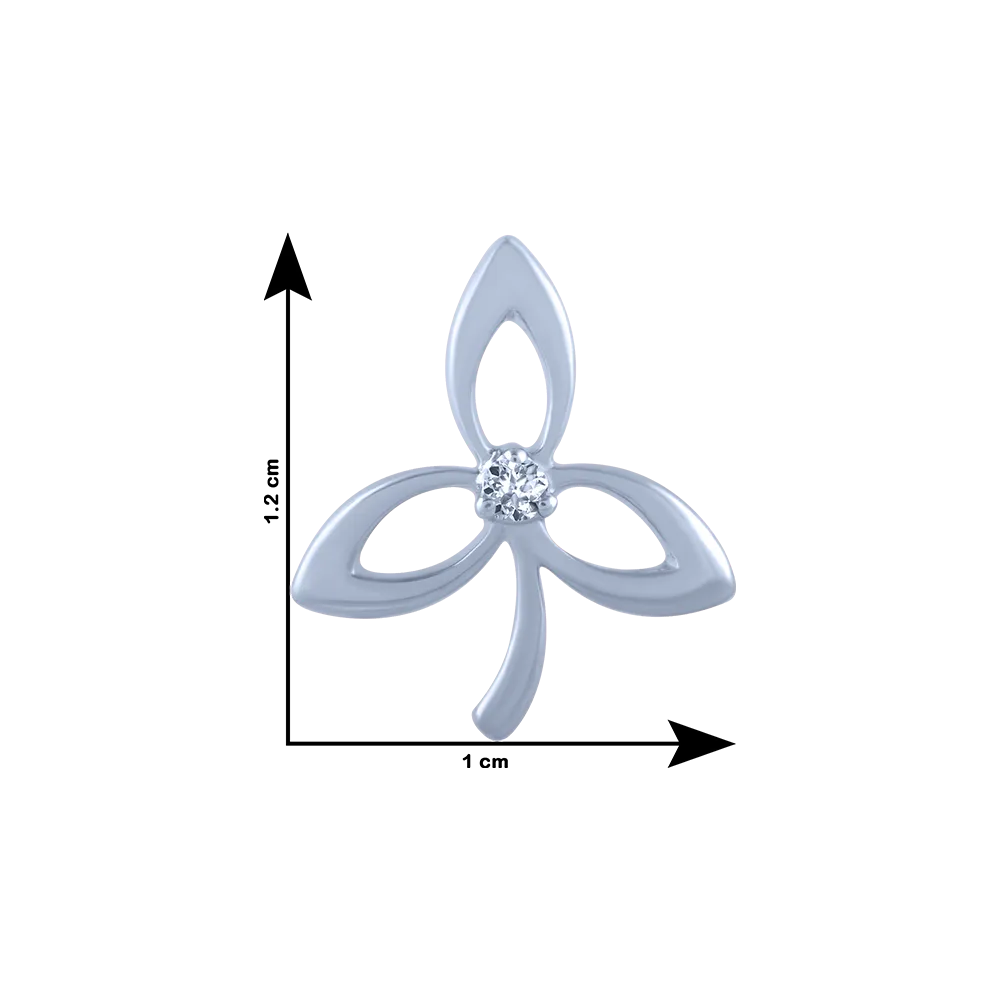 14k (585) White Gold And Diamond Stud Earrings For Women