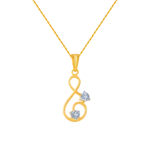14k (585) Yellow Gold And Diamond Pendant For Women