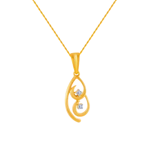 14k (585) Yellow Gold And Diamond Pendant For Women