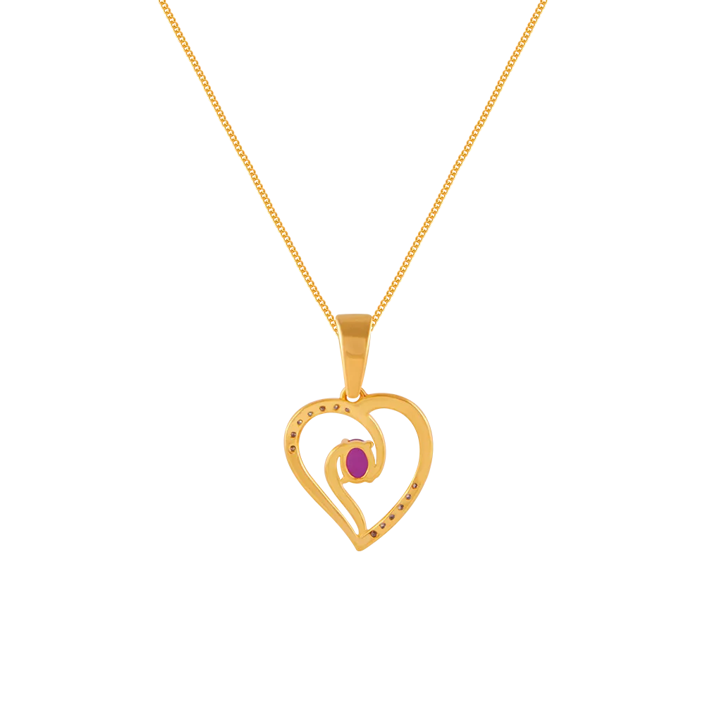 14k (585) Yellow Gold And Diamond Pendant For Women