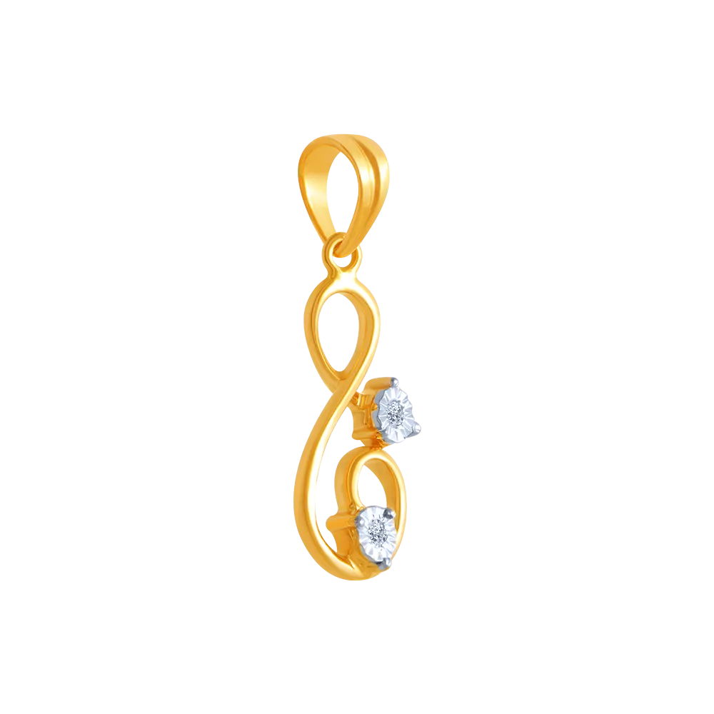 14k (585) Yellow Gold And Diamond Pendant For Women