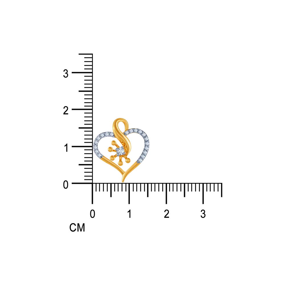14k (585) Yellow Gold And Diamond Pendant For Women