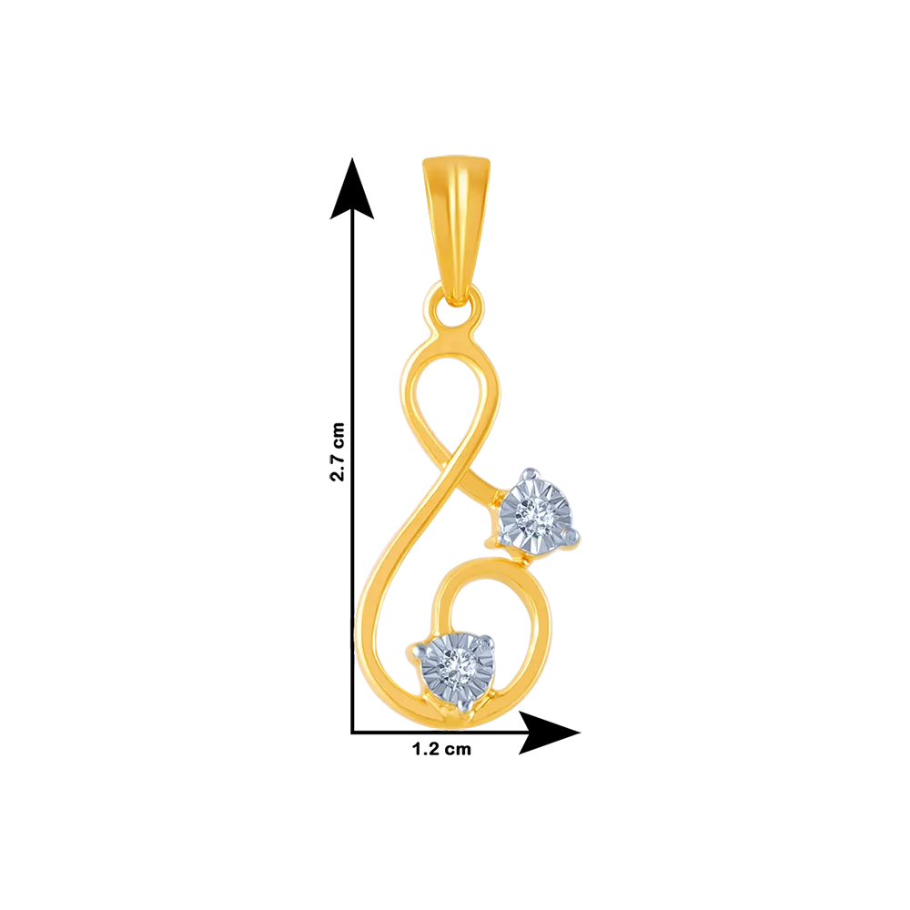 14k (585) Yellow Gold And Diamond Pendant For Women