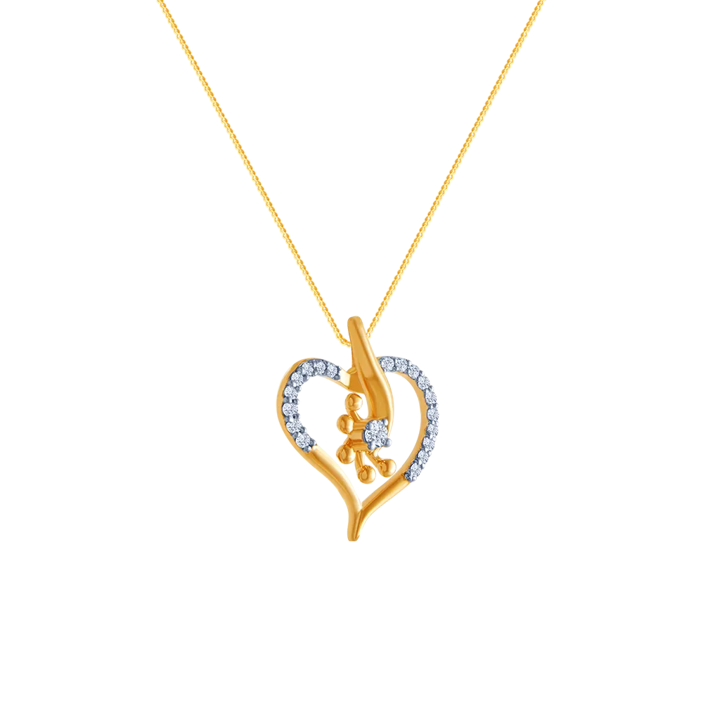 14k (585) Yellow Gold And Diamond Pendant For Women
