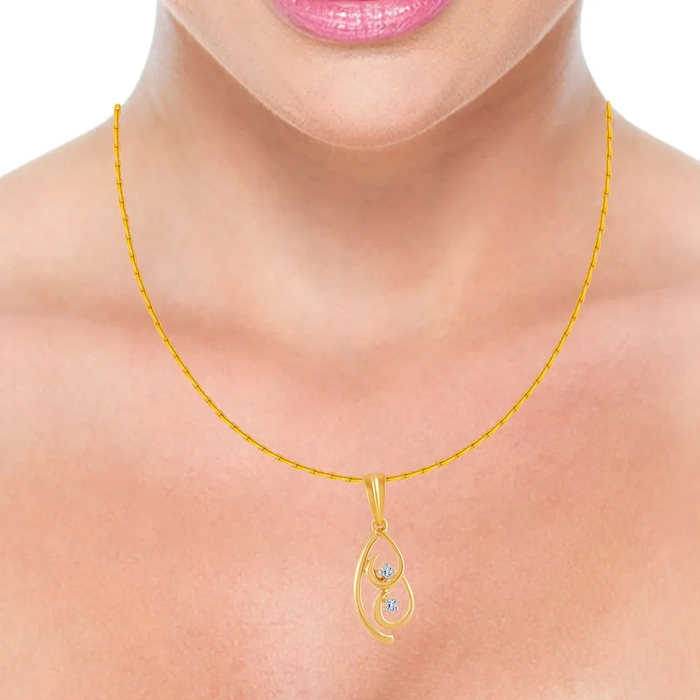 14k (585) Yellow Gold And Diamond Pendant For Women
