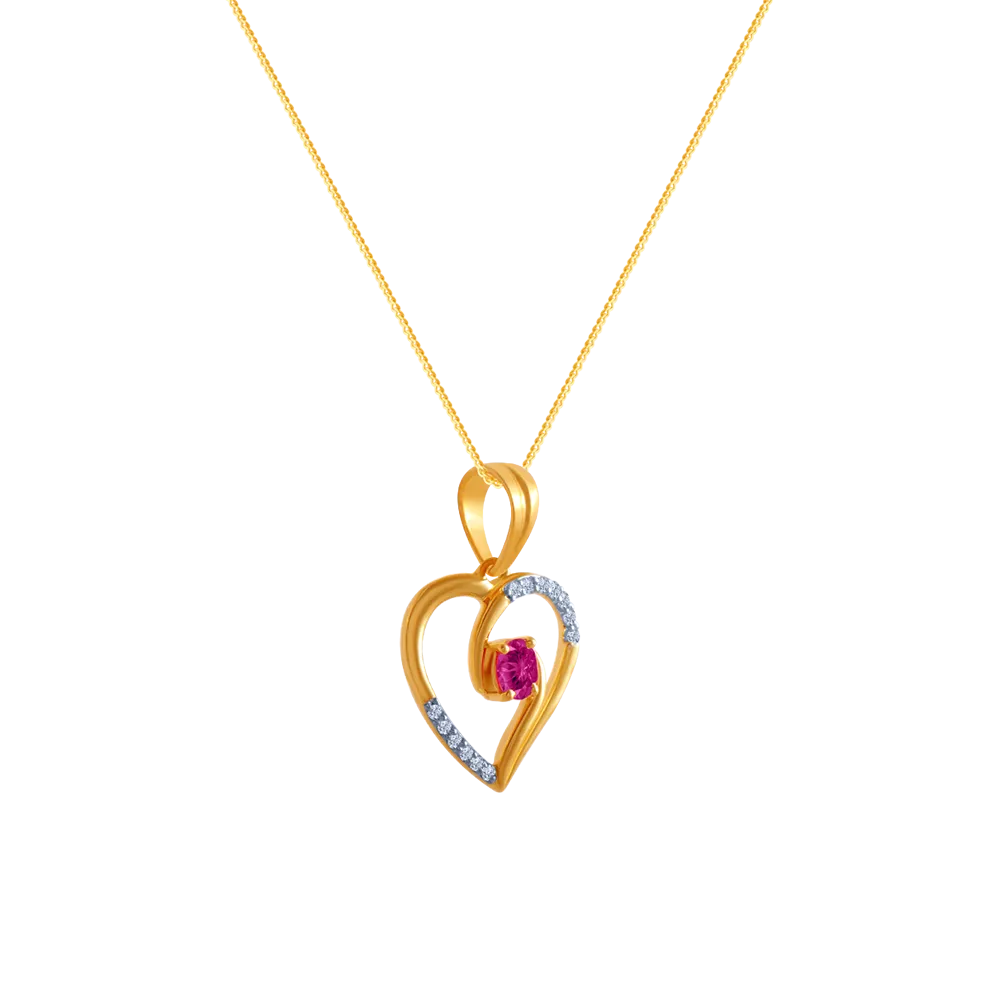 14k (585) Yellow Gold And Diamond Pendant For Women