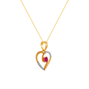 14k (585) Yellow Gold And Diamond Pendant For Women