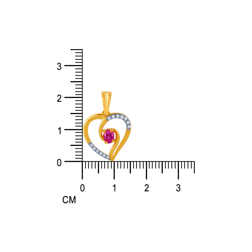14k (585) Yellow Gold And Diamond Pendant For Women
