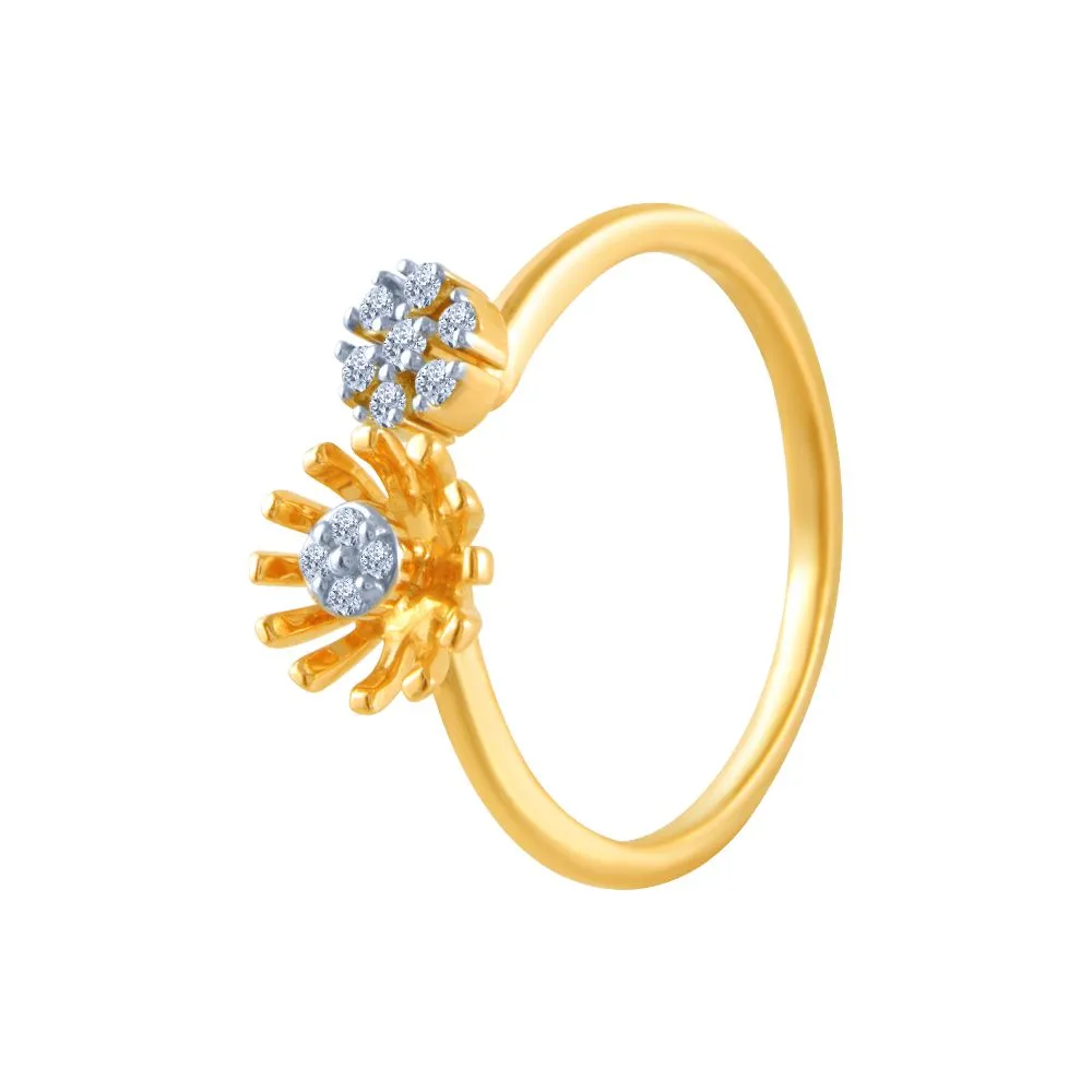 14k (585) Yellow Gold And Diamond Ring For Women