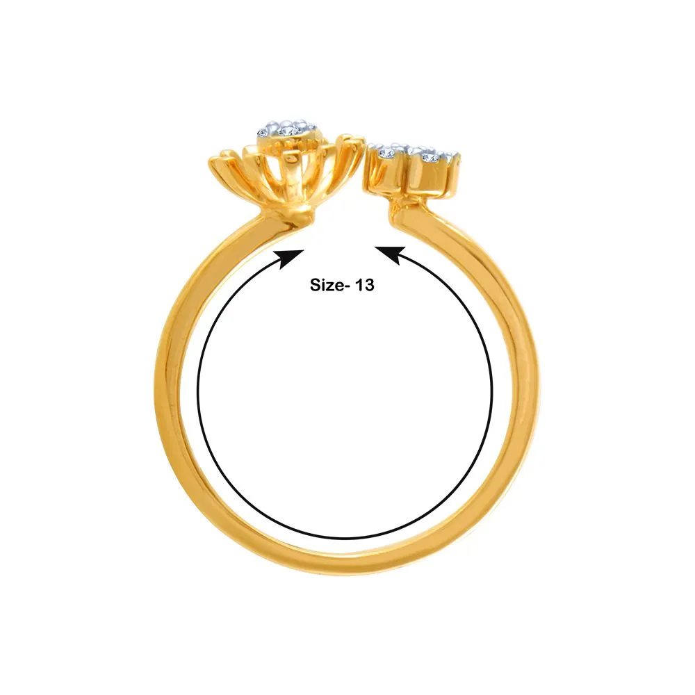14k (585) Yellow Gold And Diamond Ring For Women