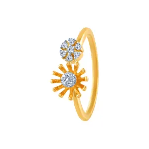 14k (585) Yellow Gold And Diamond Ring For Women