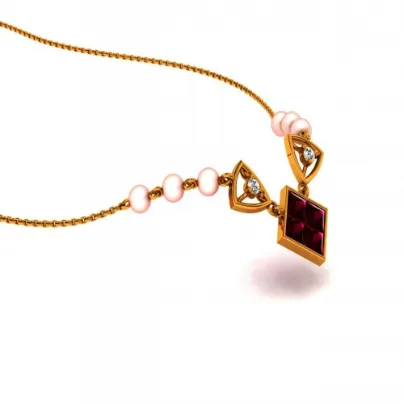 14KT (585) Yellow Gold And Diamond Pendant For Women