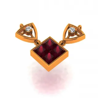 14KT (585) Yellow Gold And Diamond Pendant For Women