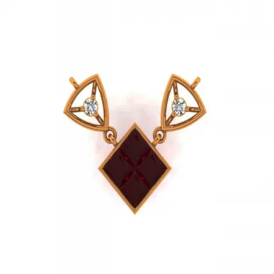 14KT (585) Yellow Gold And Diamond Pendant For Women