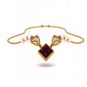 14KT (585) Yellow Gold And Diamond Pendant For Women