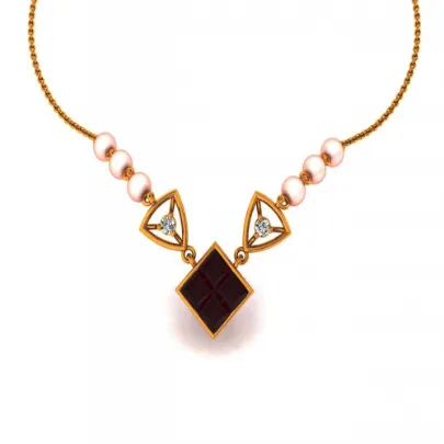 14KT (585) Yellow Gold And Diamond Pendant For Women