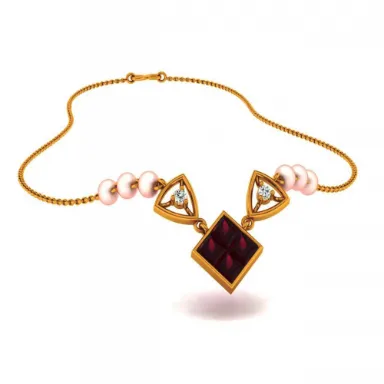 14KT (585) Yellow Gold And Diamond Pendant For Women