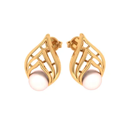 14KT (585) Yellow Gold Stud Earrings For Women