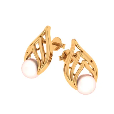 14KT (585) Yellow Gold Stud Earrings For Women