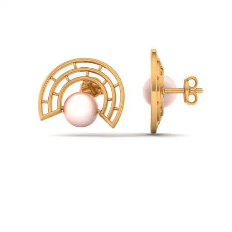 14KT (585) Yellow Gold Stud Earrings For Women