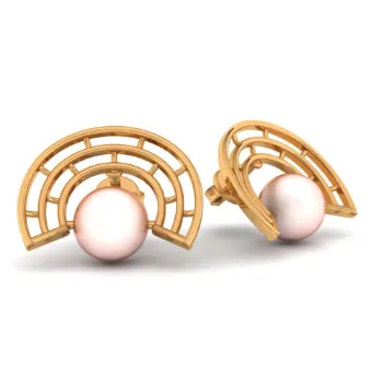 14KT (585) Yellow Gold Stud Earrings For Women
