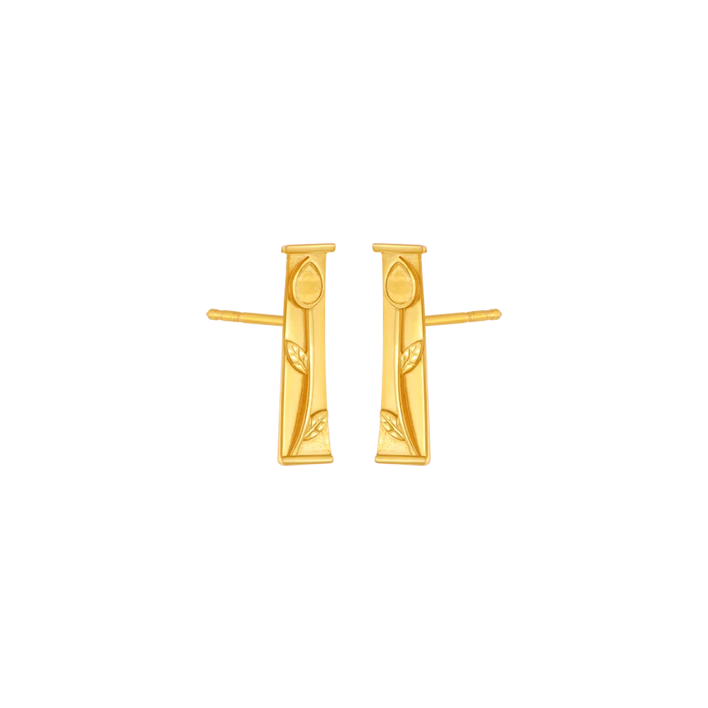 14KT (585) Yellow Gold Stud Earrings For Women